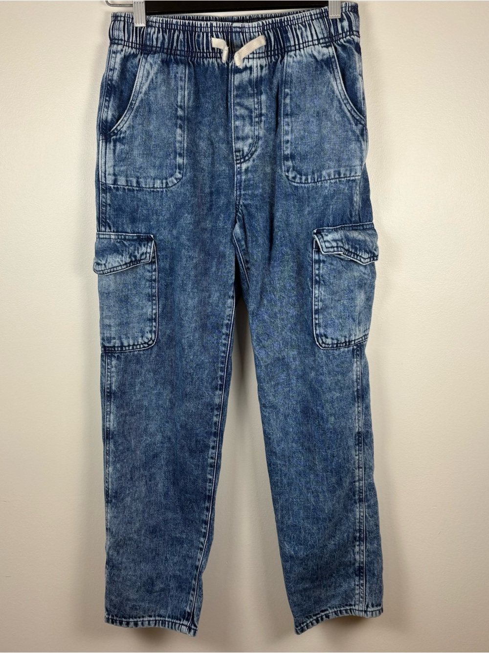 GAP Kids Girls Blue Tie-Dye Cargo Pull-On Jeans, Size XXXL (18-20), Streetwear